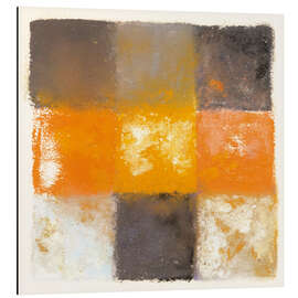 Magnettafel Abstraktion in Weiss, Orange und Schwarz