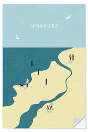 Sticker mural Illustration Nordsee, mer du Nord