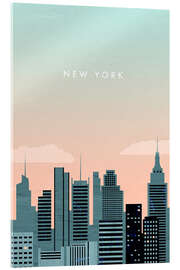 Akryylilasitaulu  Illustration of New York - Katinka Reinke
