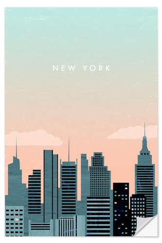 Selvklebende plakat Illustrasjon New York