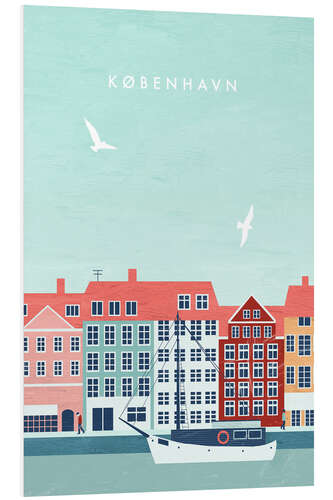 Foam board print Copenhagen Illustration