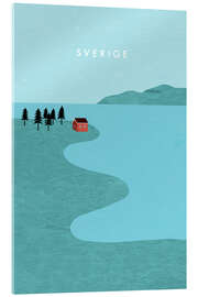 Akrylbillede  Sweden - Illustration Sverige - Katinka Reinke