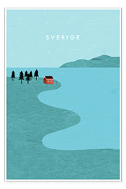 Plakat  Szwecja - ilustracja - Katinka Reinke