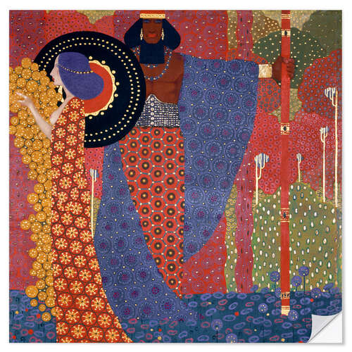 Selvklebende plakat Princess and Warrior