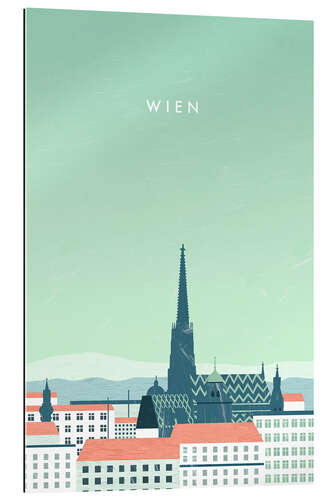 Stampa su plexi-alluminio Wien - Illustrazione di Vienna