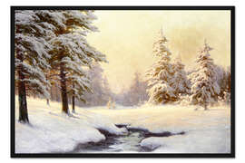 Gerahmter Kunstdruck Winterlandschaft