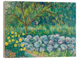 Quadro de madeira Hydrangees, Monet&#039;s Garden