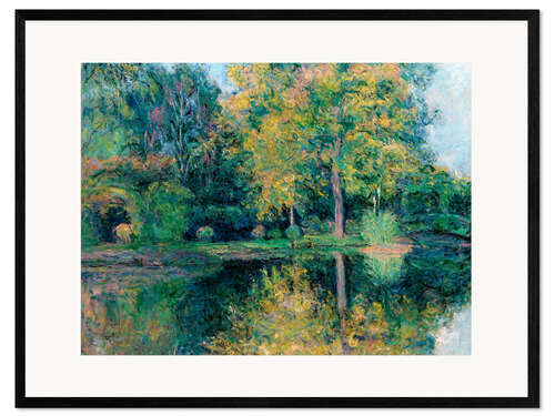 Ingelijste kunstdruk The pond of Claude Monet's garden