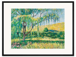 Gerahmter Kunstdruck Willow, Rosengarten und Wasserlilien in Giverny