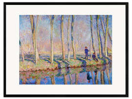 Kehystetty taidepainatus Jean Pierre Hoschede and Michel Monet on the banks of the Epte