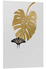 Foam board print Butterfly &amp; Monstera