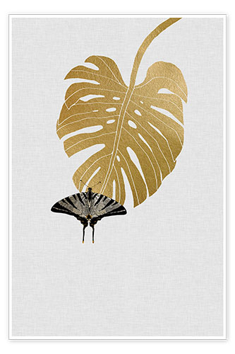 Poster Butterfly & Monstera