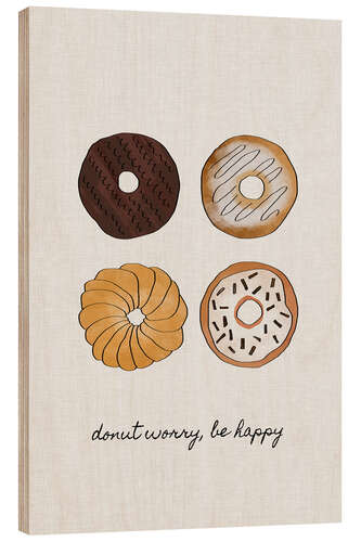 Stampa su legno Donut Worry Be Happy