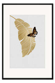 Gerahmter Kunstdruck Schmetterling &amp; Palme