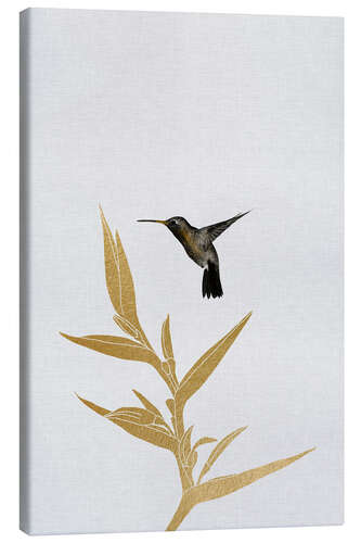 Canvas print Hummingbird & flower II