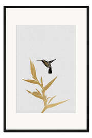 Gerahmter Kunstdruck Kolibri &amp; Blume II