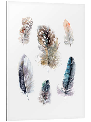 Aluminium print Feathers collection