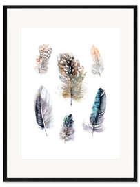 Inramat konsttryck Feathers collection