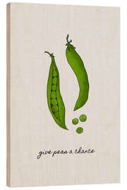 Quadro de madeira Give Peas A Chance