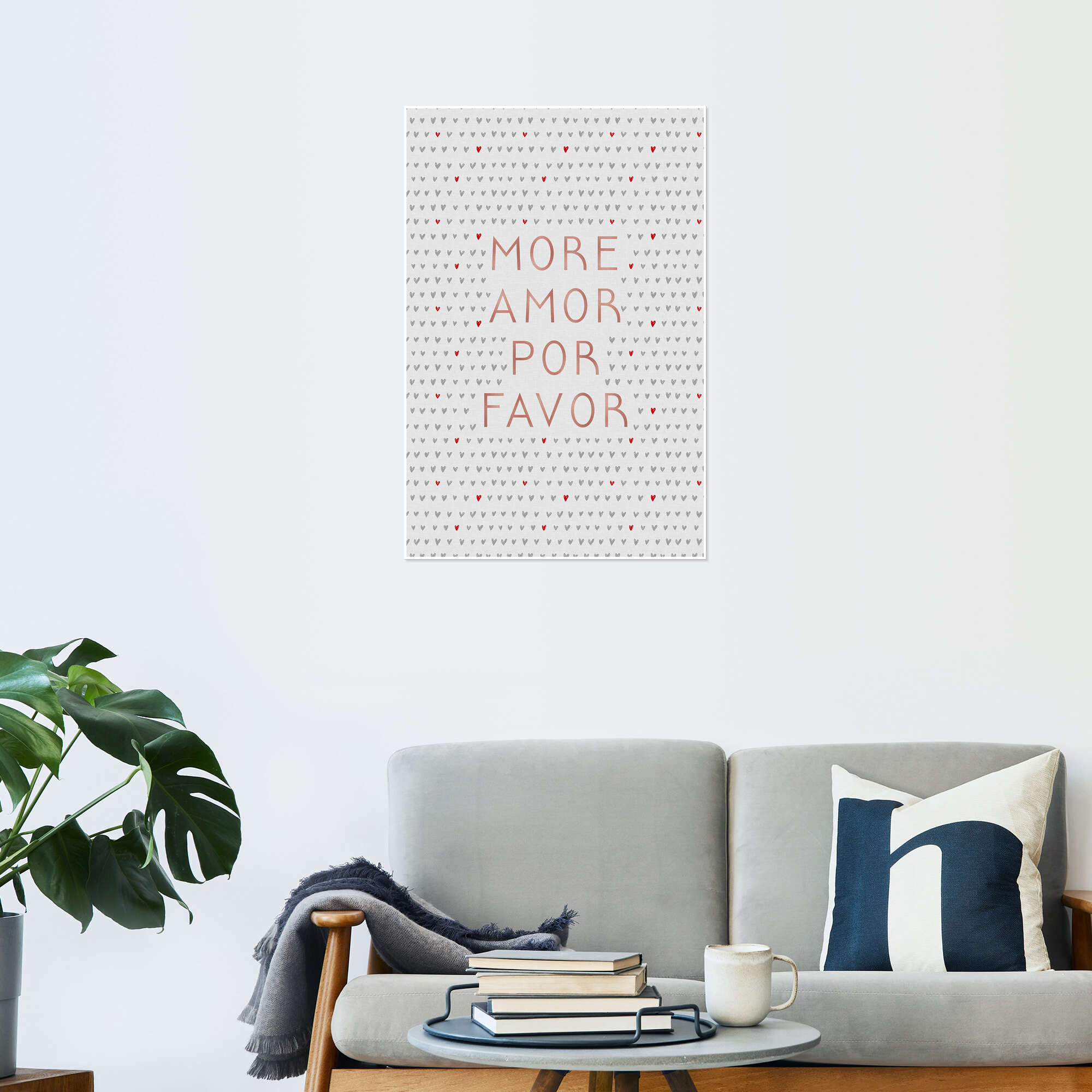 Amore - rose gold script - Rose Gold Quote - Posters and Art