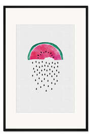 Gerahmter Kunstdruck Wassermelonen-Regen