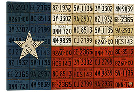 Stampa su vetro acrilico Flag of Texas License Plate Art