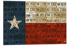 Magnettafel Flagge von Texas License Plate Art