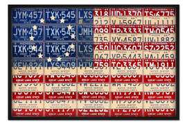 Gerahmter Kunstdruck Betsy Ross Flagge USA