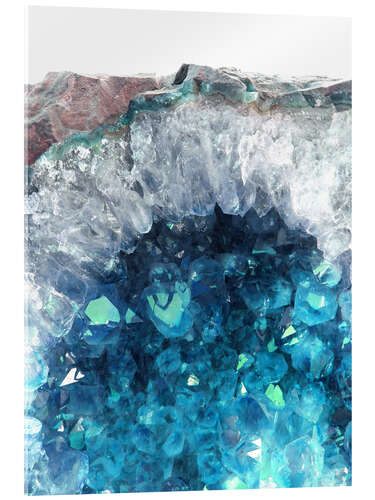 Tableau en verre acrylique Améthyste bleue