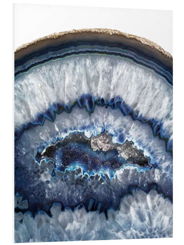 Foam board print Agate ice blue