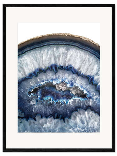 Impression artistique encadrée Agate bleue glacée