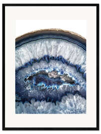 Impressão artística com moldura Agate ice blue