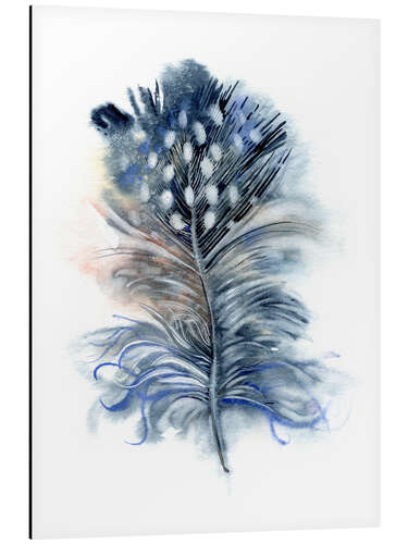 Aluminium print Feather blue