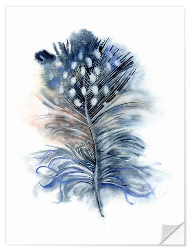 Wall sticker Feather blue