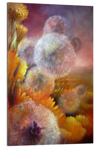 Quadro em plexi-alumínio Dandelion and butterfly II