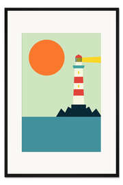 Gerahmter Kunstdruck Leuchtturm 
