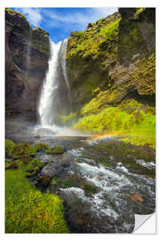 Selvklebende plakat Kvernufoss