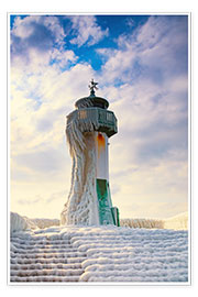Wandbild  Leuchtturm im Eismantel - Simone Splinter