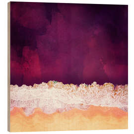 Wood print Maroon Ocean