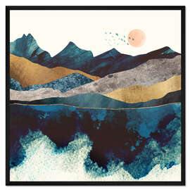 Gerahmter Kunstdruck Blaue Berge