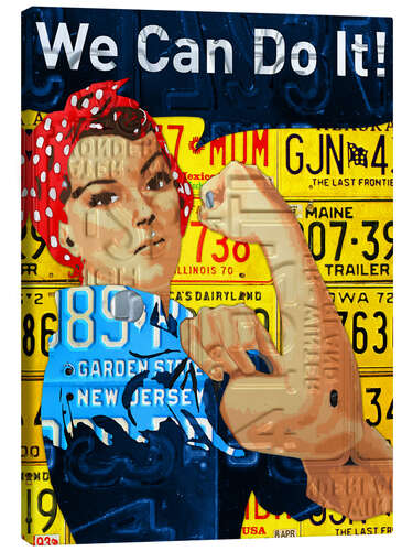 Lienzo Rosie the Riveter Vintage License Plate Art