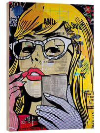 Wood print Pop Art - Repeat last night