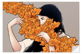 Sticker mural Orange flower