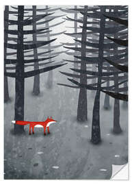 Sticker mural Le renard et la forêt