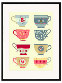 Gerahmter Kunstdruck Hübsche Teetassen
