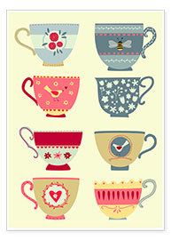 Poster Jolis tasses à thé
