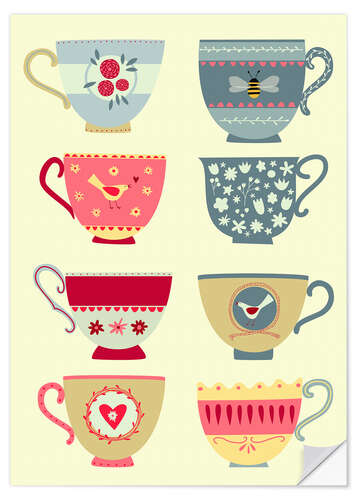 Wall sticker Pretty teacups