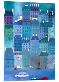 Foam board print Night blue in Paris