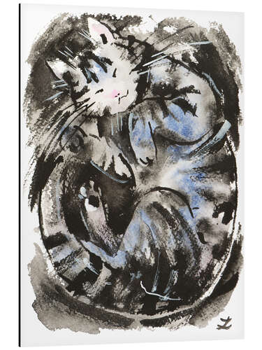 Tableau en aluminium Sleeping Tabby Cat