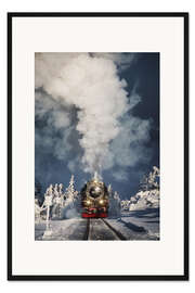 Gerahmter Kunstdruck Brockenbahn - Lokomotive